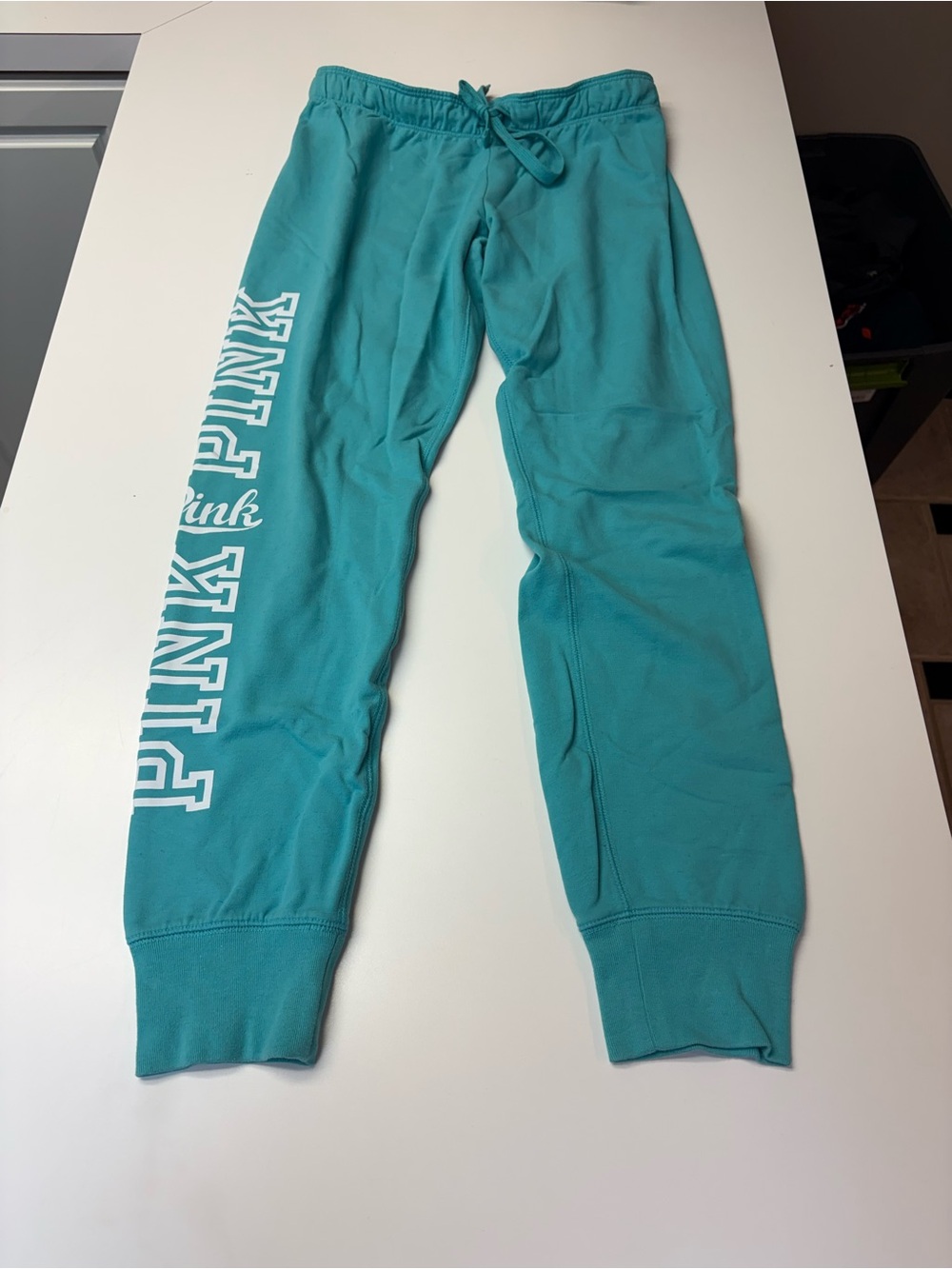 PINK Victoria's Secret Teal Kids Joggers with White Logo